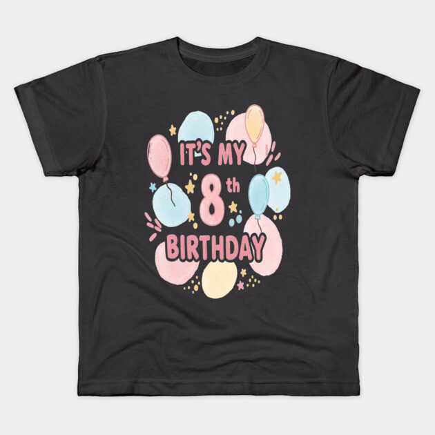 Groovy Eighth Birthday Party Eighth Birthday Tee - Officially Too Cool for Coasters. Kids T-Shirt by OUTFITPAW