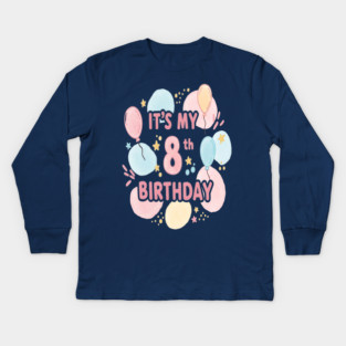 Groovy Eighth Birthday Party Eighth Birthday Tee - Officially Too Cool for Coasters. Kids Long Sleeve T-Shirt