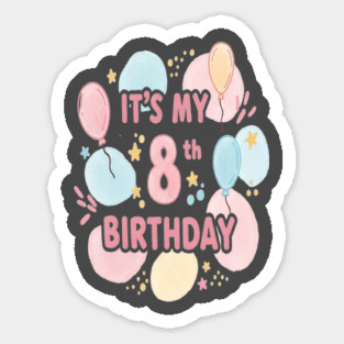 Groovy Eighth Birthday Party Eighth Birthday Tee - Officially Too Cool for Coasters. Sticker