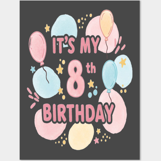 Groovy Eighth Birthday Party Eighth Birthday Tee - Officially Too Cool for Coasters. Wall Art by OUTFITPAW