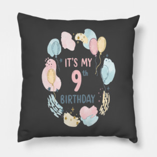 Awesome Ninth Birthday Celebration- Ninth Birthday Tee - Officially Too Smart for Sharing Toys Pillow