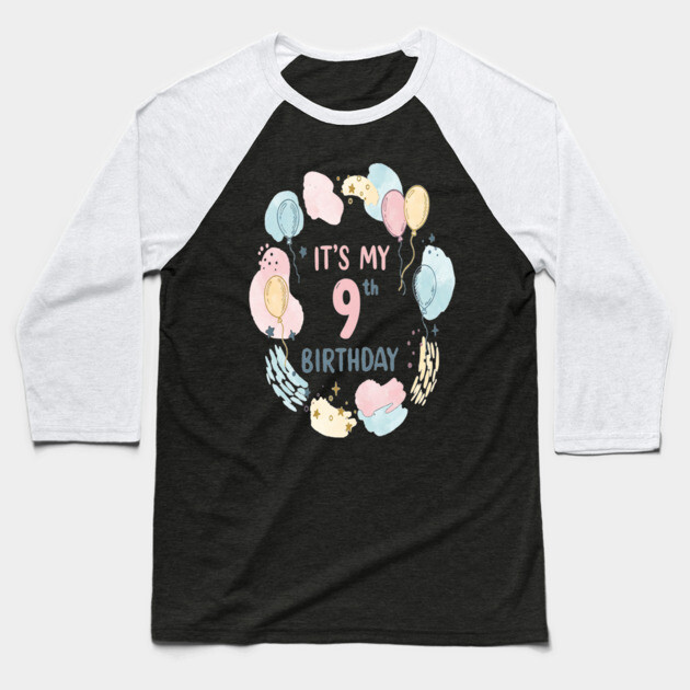 Awesome Ninth Birthday Celebration- Ninth Birthday Tee - Officially Too Smart for Sharing Toys Baseball T-Shirt by OUTFITPAW