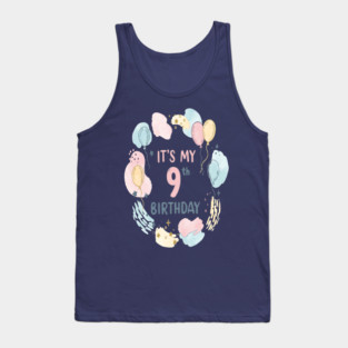 Awesome Ninth Birthday Celebration- Ninth Birthday Tee - Officially Too Smart for Sharing Toys Tank Top