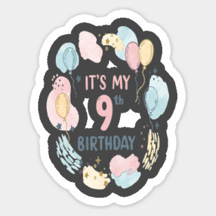 Awesome Ninth Birthday Celebration- Ninth Birthday Tee - Officially Too Smart for Sharing Toys Sticker