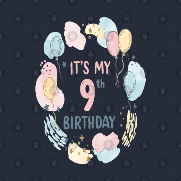 Awesome Ninth Birthday Celebration- Ninth Birthday Tee - Officially Too Smart for Sharing Toys by OUTFITPAW