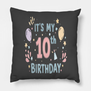 Tenth Birthday Tee - Officially Double Digits & Dangerous Pillow