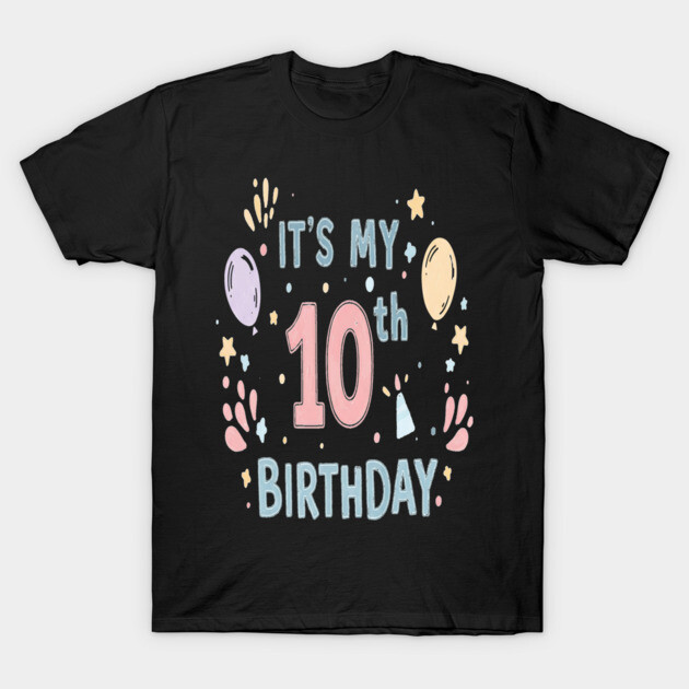 Tenth Birthday Tee - Officially Double Digits & Dangerous T-Shirt by OUTFITPAW
