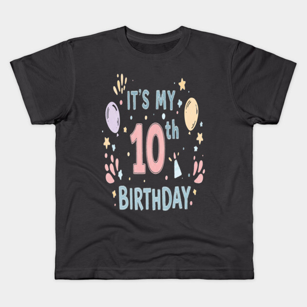 Tenth Birthday Tee - Officially Double Digits & Dangerous Kids T-Shirt by OUTFITPAW