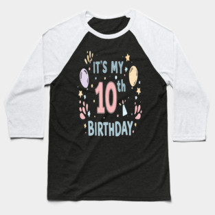Tenth Birthday Tee - Officially Double Digits & Dangerous Baseball T-Shirt