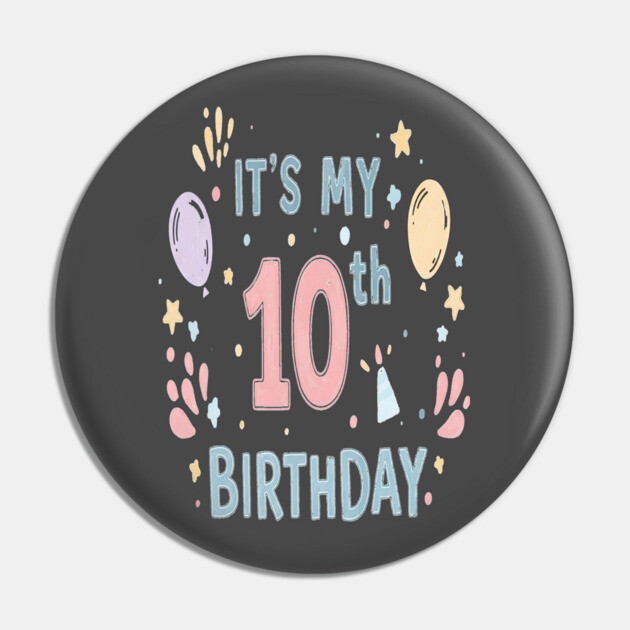 Tenth Birthday Tee - Officially Double Digits & Dangerous Pin by OUTFITPAW