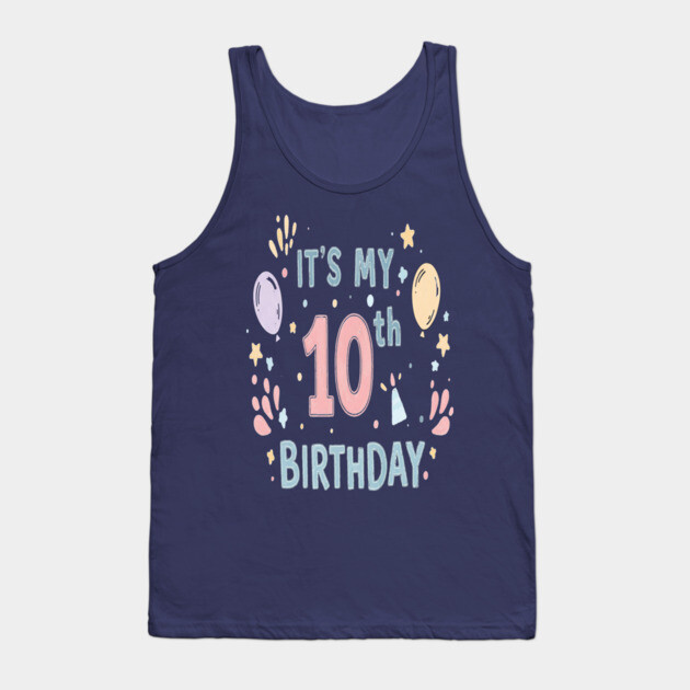 Tenth Birthday Tee - Officially Double Digits & Dangerous Tank Top by OUTFITPAW