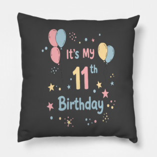 Awesome Eleventh Birthday Fun. Eleventh Birthday Tee - Officially Almost a Teenager (Scary!) Pillow