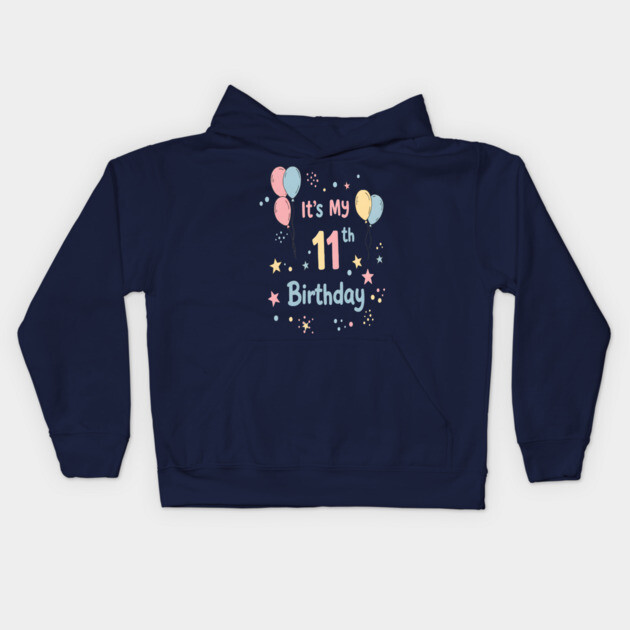 Awesome Eleventh Birthday Fun. Eleventh Birthday Tee - Officially Almost a Teenager (Scary!) Kids Hoodie by OUTFITPAW