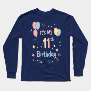 Awesome Eleventh Birthday Fun. Eleventh Birthday Tee - Officially Almost a Teenager (Scary!) Long Sleeve T-Shirt