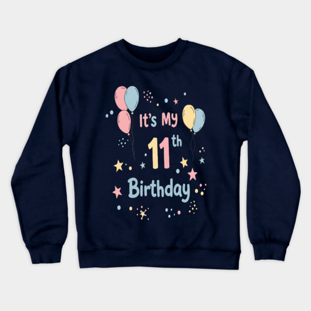 Awesome Eleventh Birthday Fun. Eleventh Birthday Tee - Officially Almost a Teenager (Scary!) Crewneck Sweatshirt by OUTFITPAW