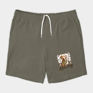 Local Boy Yellow Lab Hunting Dog Marsh Scene Sunset Shorts