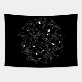 crows doodle Tapestry