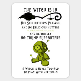 The Witch is in Voodoo Doll Cheeky Witch® Sticker