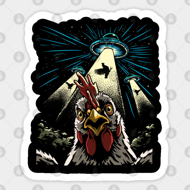 Chicken Abduction Sticker by GoshWow®