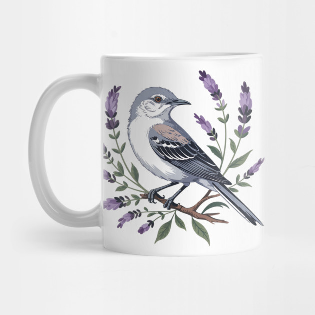 Northern Mockingbird Among Lavender Wildflowers by BirdsnStuff