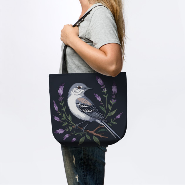 Northern Mockingbird Among Lavender Wildflowers by BirdsnStuff