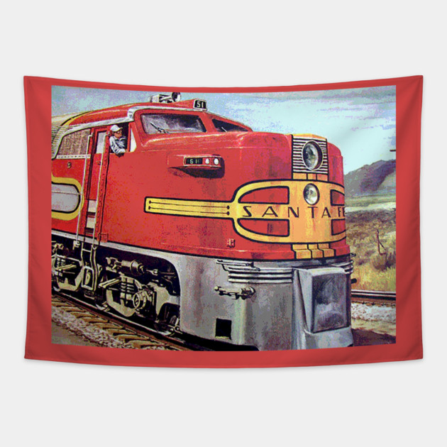 Santa Fe Train Tapestry by Wiley