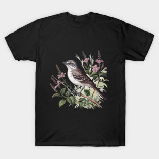 Northern Mockingbird Among Pink Blooms T-Shirt