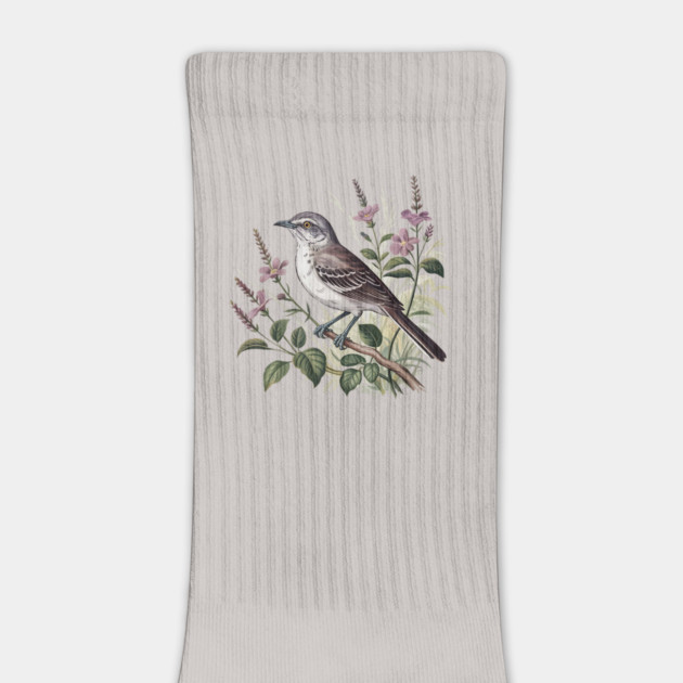 Northern Mockingbird Among Pink Blooms by BirdsnStuff