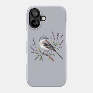Northern Mockingbird Among Wildflowers Phone Case