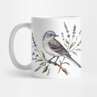 Northern Mockingbird Among Wildflowers Mug