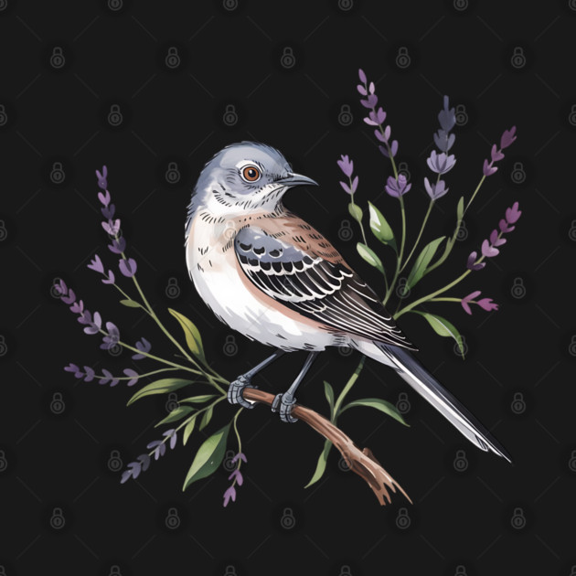 Northern Mockingbird Among Wildflowers by BirdsnStuff