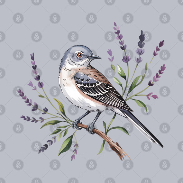 Northern Mockingbird Among Wildflowers by BirdsnStuff