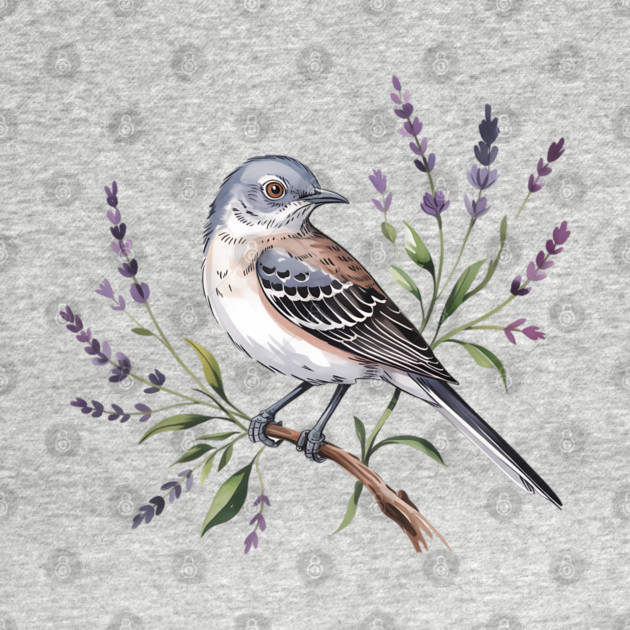 Northern Mockingbird Among Wildflowers by BirdsnStuff