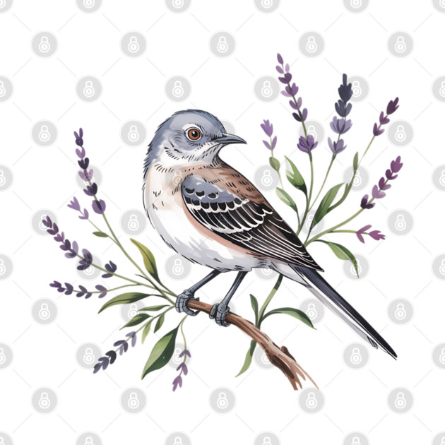 Northern Mockingbird Among Wildflowers by BirdsnStuff