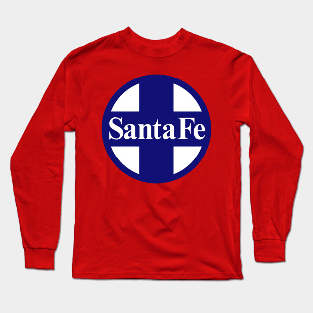 Santa Fe Railroad Logo Blue Long Sleeve T-Shirt by Wiley