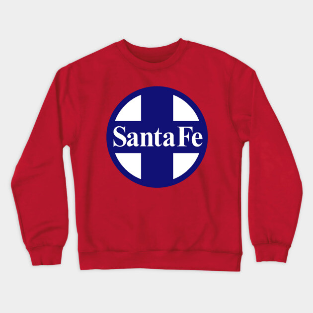Santa Fe Railroad Logo Blue Crewneck Sweatshirt by Wiley