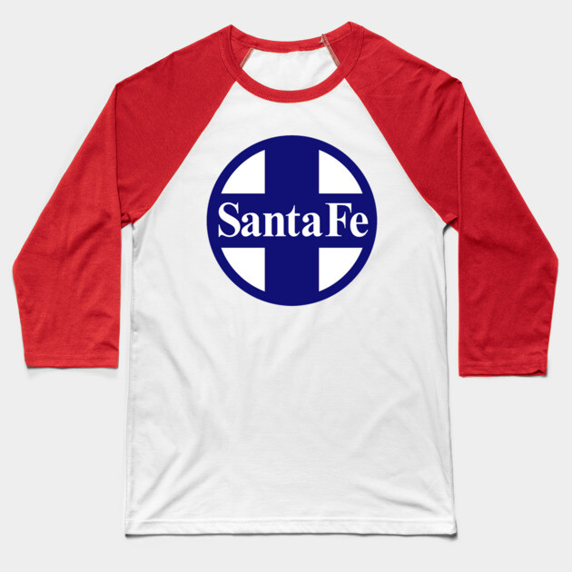 Santa Fe Railroad Logo Blue Baseball T-Shirt by Wiley