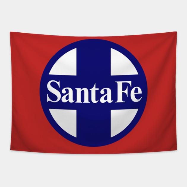 Santa Fe Railroad Logo Blue Tapestry by Wiley
