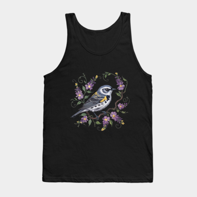 Yellow-Rumped Warbler Surrounded by Lavender Blooms Tank Top by BirdsnStuff