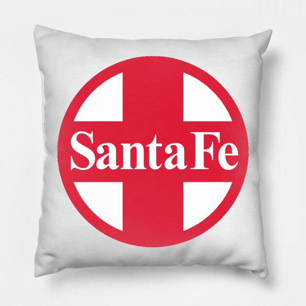 Santa Fe Railroad Logo Red Pillow by Wiley