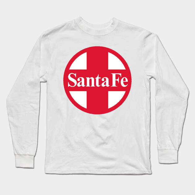 Santa Fe Railroad Logo Red Long Sleeve T-Shirt by Wiley
