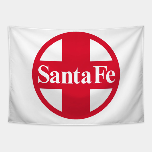 Santa Fe Railroad Logo Red Tapestry by Wiley