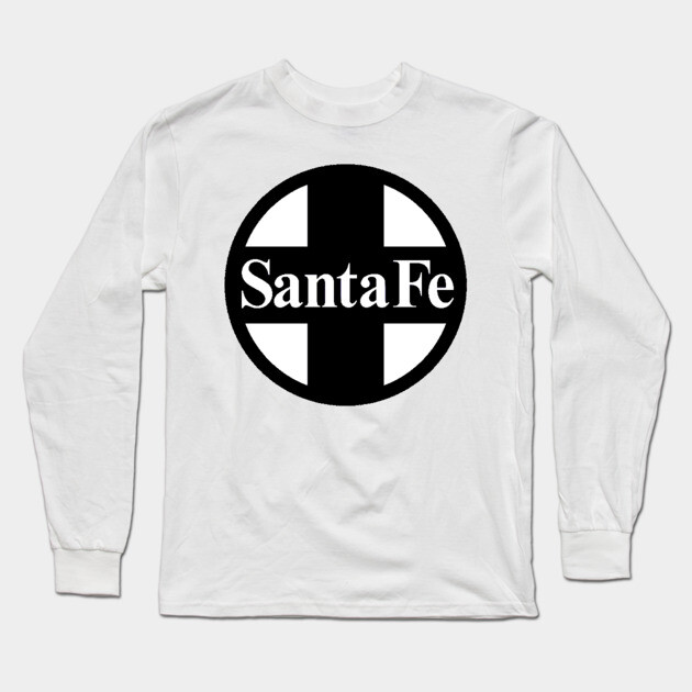 Santa Fe Railroad Logo Black Long Sleeve T-Shirt by Wiley