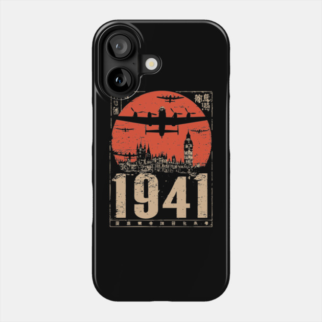 1941 Warplane Rising Sun Vintage Art Phone Case by TuncGK