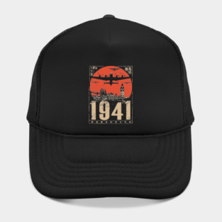 1941 Warplane Rising Sun Vintage Art Hat