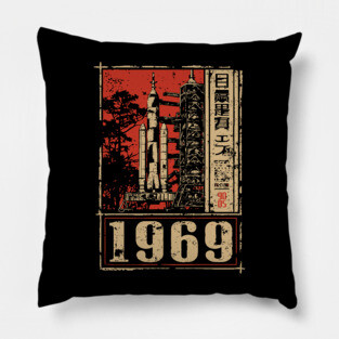 1969 Apollo Rocket Launch Poster Pillow