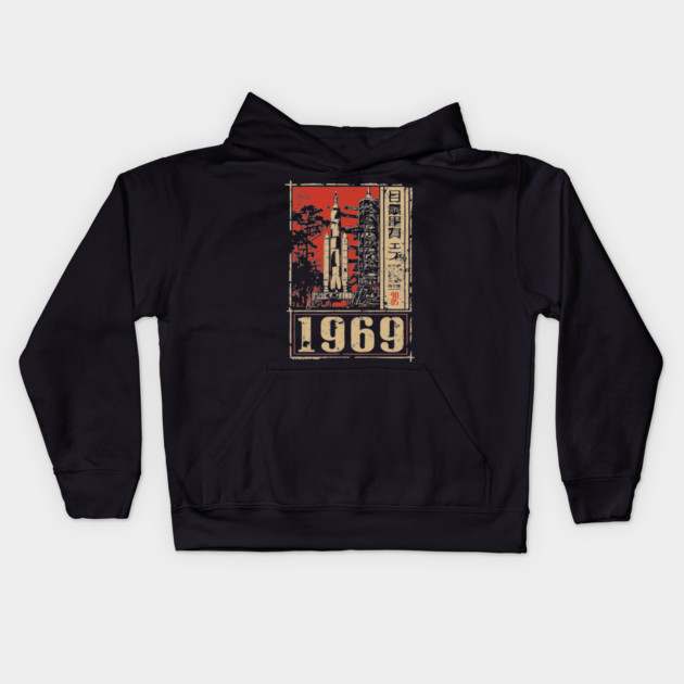 1969 Apollo Rocket Launch Poster Kids Hoodie by TuncGK
