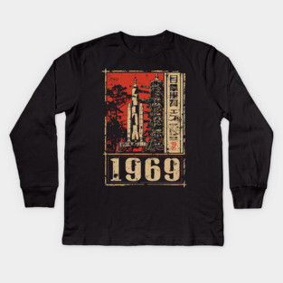 1969 Apollo Rocket Launch Poster Kids Long Sleeve T-Shirt