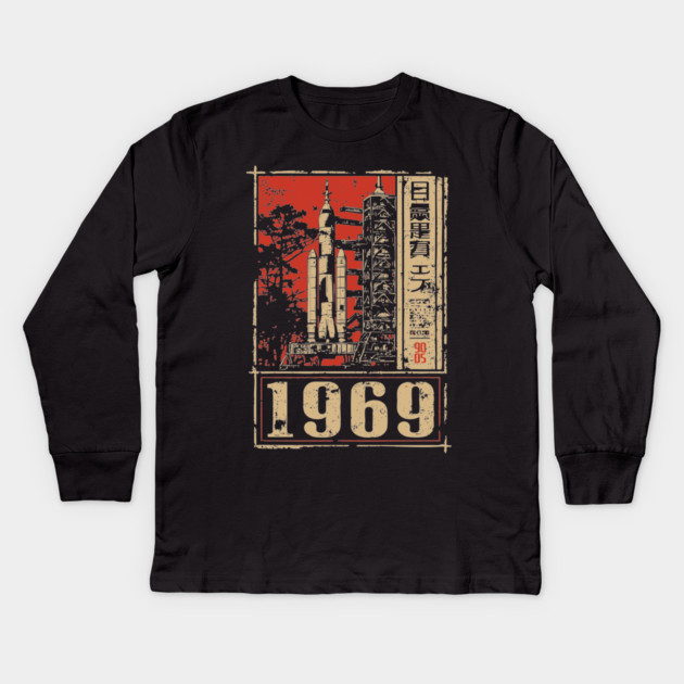1969 Apollo Rocket Launch Poster Kids Long Sleeve T-Shirt by TuncGK