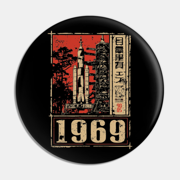 1969 Apollo Rocket Launch Poster Pin by TuncGK